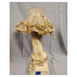 Holy Bible praying hands lamp, some damage