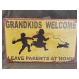 Grandkids Welcome sign, metal 16'x10'