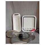 Rival glass lid 11', strainer, steamer
