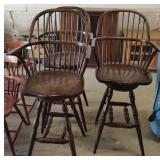 3- Wooden bar stools 48' tall, 13' seat