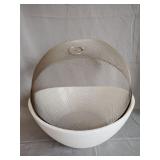 Mesh plate cover 14', plastic bowl 14'