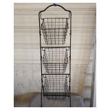Three tier basket rack, metal 48'
