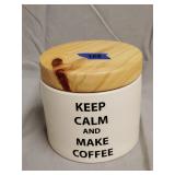Old Potty Company coffee container, ceramic 6'x5'