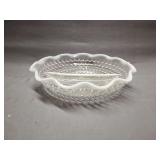 Vintage moonstone hobnail divided serving dish