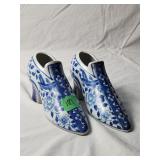 Pair of Chinoiserie Ceramic Shoes 4'H×2.25'W×7'L