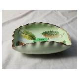 Leaf Glass Trinket Dish 6.5'W×5.5'Dx2'H