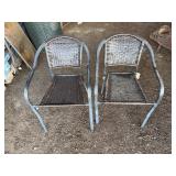 2- Metal Framed Patio Chairs with woven seat& back