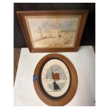 J. Coppes Framed Water Color Scenery Picture