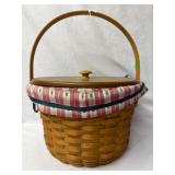 Longaberger 1993 Homestead Basket w/Lid  Liner