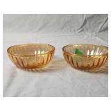 (2) Marigold Carnival Glass Bowls 4.5'D×1.5'H