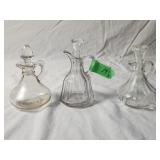 (3) Glass Cruets 6'H