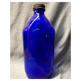 Vintage Genuine Cobalt Blue Phillips Bottle 8.75'