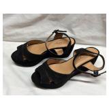 Salvatore Ferragamo black suede Wedge Sandals