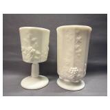 'Paneled Grape' Milk Glass Wine Goblet 6' &
