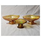 (3) Carnival Glass Candy Dishes