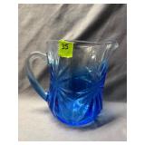 Starburst Cobalt Blue And Clear Ombre Pitcher