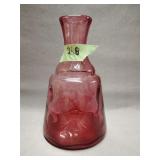 Fenton cranberry coin dot glass vase 7.5' tall