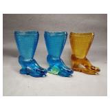 Vintage Le Smith glass boot match holders, 4' tall