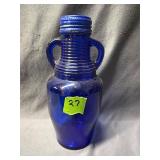 Blue Luna Cafe Cobalt Blue Double Handle Bottle