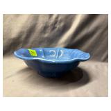 Vintage McCoy Pottery Aqua Blue Scalloped Bowl