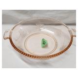 Pink Depression Glass Bowl 9.5'D