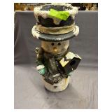 Ceramic Snowman Statue 20' has a crack see photo