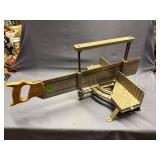 Vintage Metal Miter Saw Guide and Saw