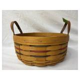 Longaberger 1994 Woven Basket w/Blue, Red, Green