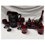 (12) Piece Avon Ruby Red Glass