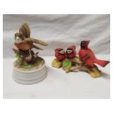 (2) Bird Figurines Including Music Box