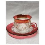 Unmarked Tiffin Kings Glass Cup and Saucer