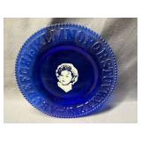 Shirley Temple Cobalt Blue ABC Glass Plate 7 1/8'