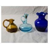 (3) Small Glass Vases