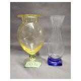 Pair of glass vases 7' tall