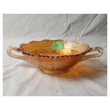 Unmarked Fenton Marigold Carnival Glass 10'D×2.5'H