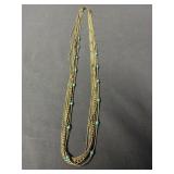 Multi Strand Chain Necklace with Faux