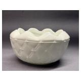 Indiana Glass DUELTE Milk Rose Bowl