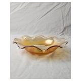 Marigold Carnival Glass Bowl 9.5'Dx2.5'H