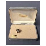Gold Tone Tie Tack with Diamond Chip Accent