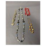 (4) Beaded Assorted Necklaces