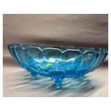 Vintage MCM Indiana Glass Aqua Ice Blue Grape
