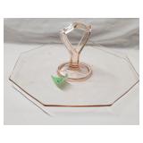Vintage Pink Depression Glass Platter 10'D