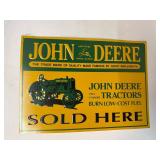 John Deere Embossed Tin Sign 15.5'x11'