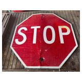 Aluminum Stop Sign 30' holes are damaged