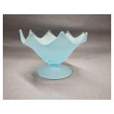 Vintage Westmoreland Glass Blue Satin Lotus