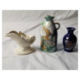 (1)Ceramic Candle Holder (2) Glass Vases