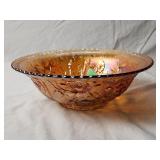 Imperial Marigold Carnival Glass Bowl 10'D×3.25'H