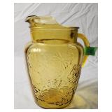 Anchor Hocking Spring Song Glass Pitcher 9'H×8'D