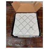 Retro Arabesque Bianco Glossy Mosaic Tile