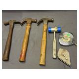 4- Hammers,Evans 50' tape , Chalk Box
